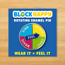 Load image into Gallery viewer, Block Happy rotating enamel pin